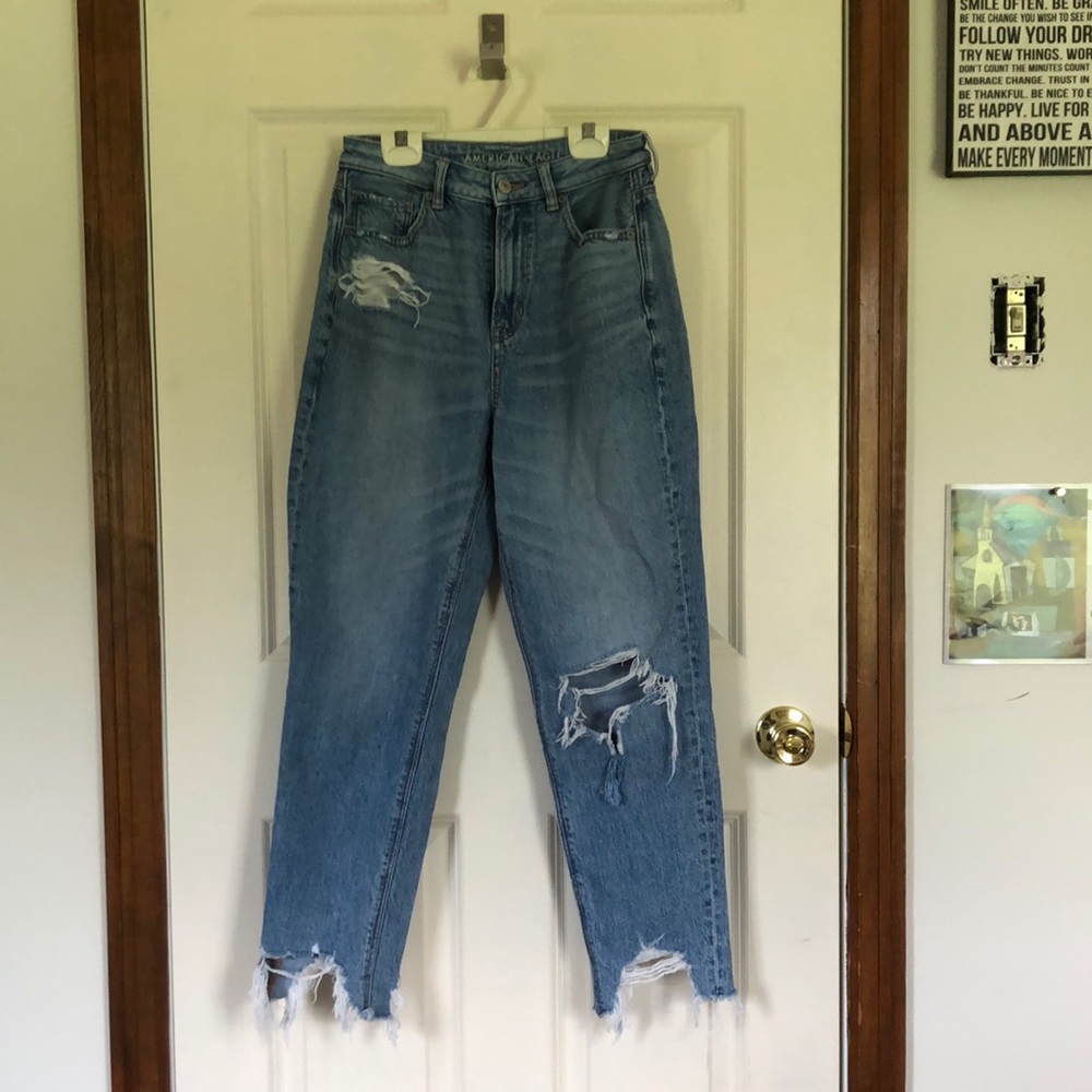 American Eagle Distressed Mom Jeans